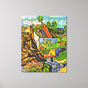 Toile Van Gogh - Maisons à Auvers