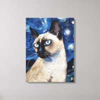 Van Gogh Starry Chat de nuit Siamese Dream