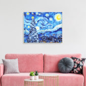 Toile Van Gogh Starry Nuit - White Christmas Tree Canva (Insitu(Salon))
