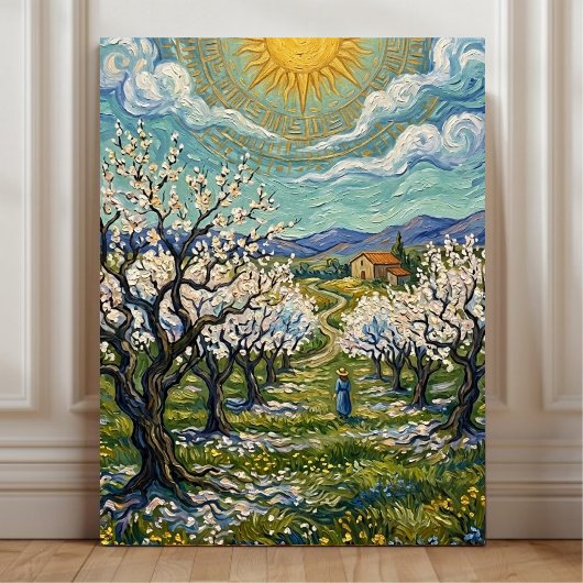 Toile Van Gogh Style Almond Orchard Sunlit Spring Poster