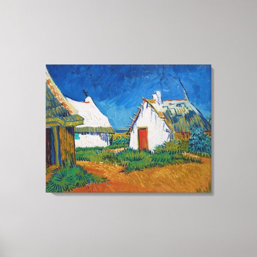 Toile Van Gogh Trois gîtes blancs à Saintes Maries (Recto)