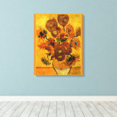 Toile Van Gogh - Vase avec 15 tournesols (Insitu (Plancher de Bois))