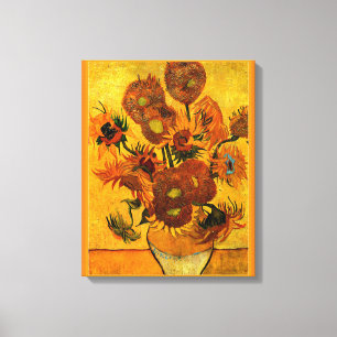 Toile Van Gogh - Vase avec 15 tournesols