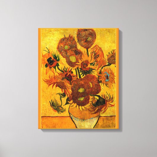 Toile Van Gogh - Vase avec 15 tournesols (Recto)