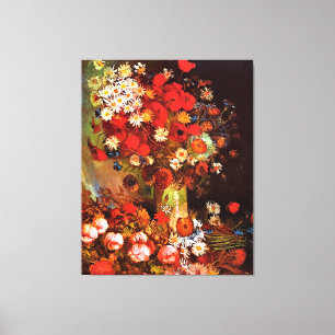 Toile Van Gogh - Vase avec des pavots, des fleurs de Cor