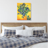 Toile Van Gogh - Vase avec iris Fond jaune (Insitu(Chambre))