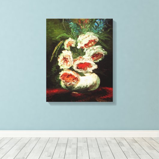 Toile Van Gogh Vase avec Peonies Canvas Imprimer (Insitu (Plancher de Bois))