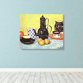 Toile Van Gogh - Vie morte avec café en émail bleu (Insitu (Plancher de Bois))