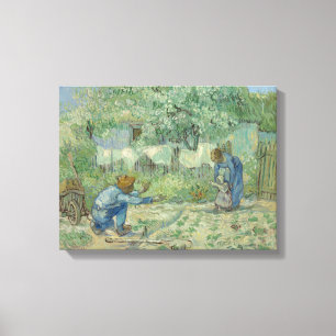 Toile Van Gogh Vintage les premiers pas après Millet