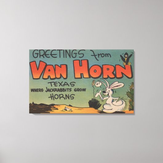 Toile Van Horn, Texas (Jackrabbit & Crow) (Recto)
