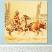 Toile Vaquero et Steer par Edward Borein (Insitu (Plancher de Bois))
