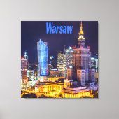 Toile Varsovie Pologne Nuit Skyline Varsovie Spire (Recto)