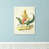 Toile Varuna, Dieu des Océans, gravée par Charles Eti (Insitu (Plancher de Bois))