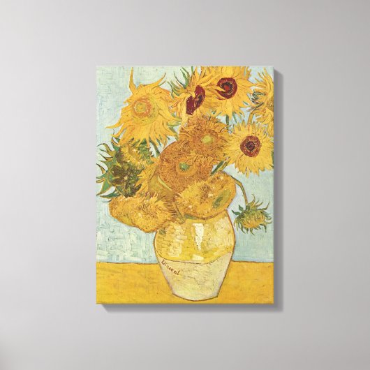 Toile Vase avec 12 tournesols - Vincent Van Gogh (1888) (Recto)