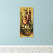 Toile Vase avec Hollyhocks par Vincent van Gogh (Insitu (Plancher de Bois))