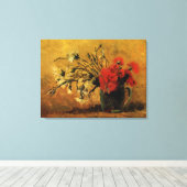 Toile Vase avec oeillets rouges et blancs (Insitu (Plancher de Bois))