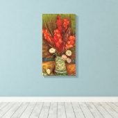 Toile Vase avec Red Gladioli par Vincent van Gogh (Insitu (Plancher de Bois))