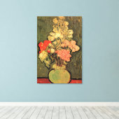 Toile Vase avec rose trémière par Vincent van Gogh (Insitu (Plancher de Bois))