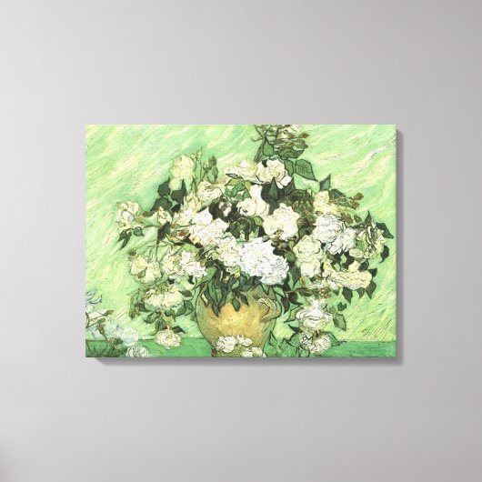 Toile Vase avec Roses par van Gogh Wrapped Canvas (Recto)