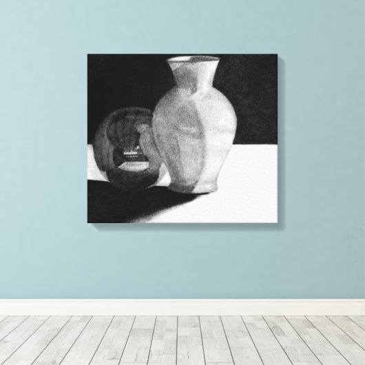 Toile Vase avec sphère (Insitu (Plancher de Bois))