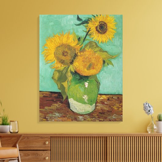 Toile Vase avec trois tournesols, Vincent van Gogh (Insitu(Salon))