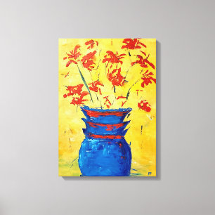 Toile Vase bleu