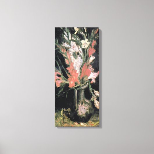 Toile Vase d'art avec Red Gladioli par Van Gogh (Recto)