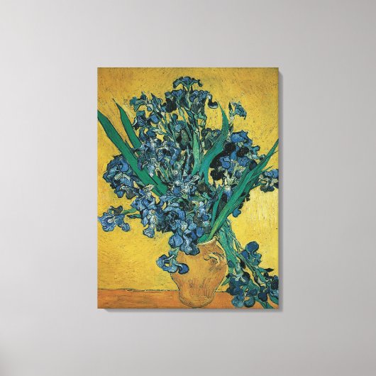 Toile Vase de fleurs avec iris de Vincent van Gogh (Recto)