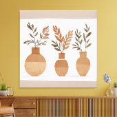 Toile Vase de fleurs Boho Leaf Style d'art botanique mod (Insitu(Salon))