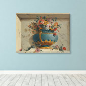 Toile Vase de fleurs dans une niche (Insitu (Plancher de Bois))