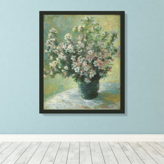 Toile Vase de fleurs par Claude Monet (Insitu (Plancher de Bois))