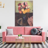 Toile Vase de fleurs Suzanne Valadon sur une table ronde (Insitu(Salon))
