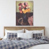 Toile Vase de fleurs Suzanne Valadon sur une table ronde (Insitu(Chambre))