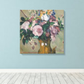 Toile Vase de fleurs vintage Paul Cezanne (Insitu (Plancher de Bois))