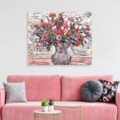 Toile Vase de fleurs, Zinnias de Maurice Prendergast (Insitu(Salon))