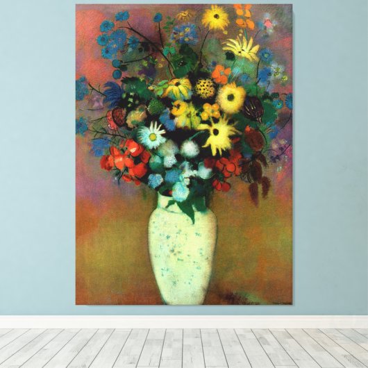 Toile Vase de Odilon Redon avec fleurs (1914) (Insitu (Plancher de Bois))