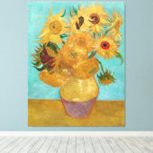 Toile Vase de Vincent van Gogh avec douze tournesols (Insitu (Plancher de Bois))