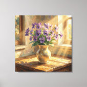 Toile Vase de violettes violettes Impasto   (Recto)