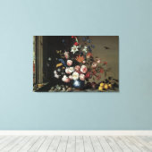 Toile Vase des fleurs par une fenêtre, Balthasar van der (Insitu (Plancher de Bois))