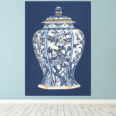 Toile Vase en porcelaine bleue et blanche de Vision Stud (Insitu (Plancher de Bois))