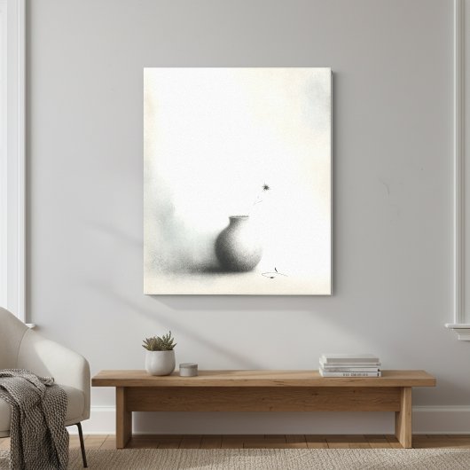 Toile Vase Minimaliste & Pissenlit