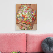 Toile Vase Rose de famille avec mille fleurs (Insitu(Salon))