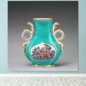 Toile Vase turquoise de porcelaine de Chelsea (Insitu (Plancher de Bois))