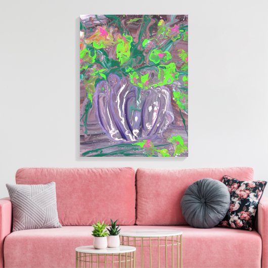 Toile Vase with flowers (Insitu(Salon))