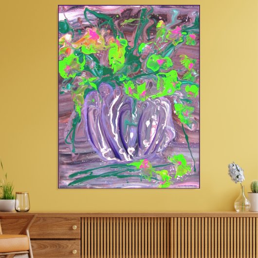 Toile "Vase with flowers" mod. acrylic, impressionism (Insitu(Salon))