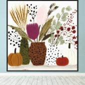 Toile Vases tachetés léopard prune et olive (Insitu (Plancher de Bois))