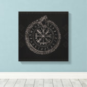 Toile Vegvisir avec Ouroboros et runes (Insitu (Plancher de Bois))