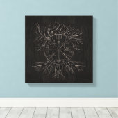 Toile Vegvisir et arbre de vie Yggdrasil (Insitu (Plancher de Bois))