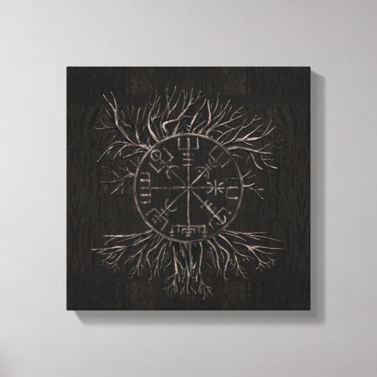Toile Vegvisir et arbre de vie Yggdrasil (Recto)
