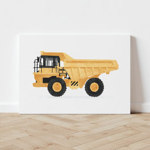 Toile Véhicule de construction de camions à vidange jaun
